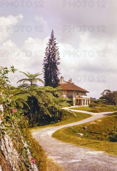 The Whittington Bungalow, built by Guthrie Company 1929, Fraser's Hill, Pahang, Malaya, Malaysia, south east Asia 1963 now owned by Sime Darby