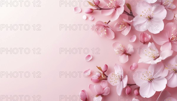 Stylish Women'S Day Greeting Card With Cherry Blossoms, Celebrating Modern Women With Flowers On 8 March, AI generated