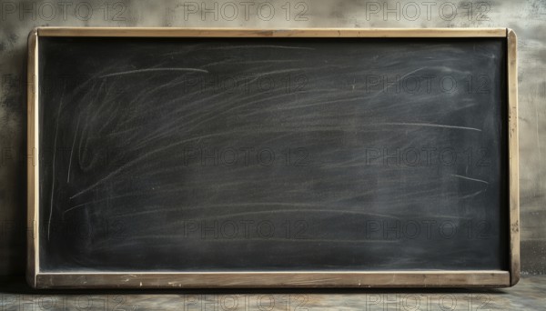 Chalk Being Erased From A Blackboard By Rubbing It Off, Showing The Marks Left Behind By The Eraser, AI generated