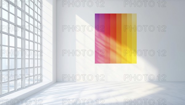 Choose A Swatch For Painting The Walls In A White Room Concept. Pick The Right Shade To Perfectly Render The Space, AI generated