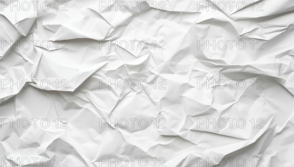 Horizontal White Crumpled Paper Template For Posters: Clean, Empty, And Ready For Use. Perfect Background For Various Design Projects, AI generated