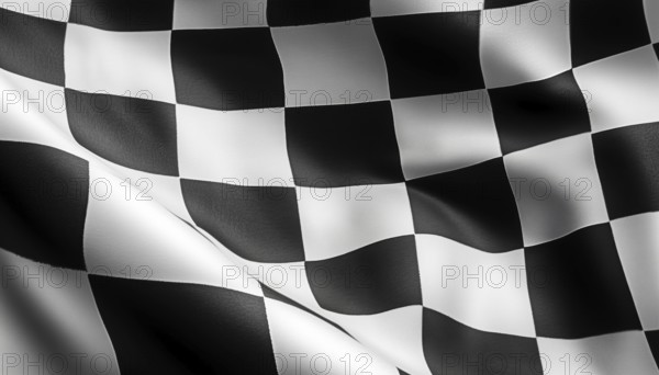 Black And White Checkered Flag Used In Racing Events To Signal The End Of A Race Or A Warning. Iconic Symbol Of Motor Sports, AI generated