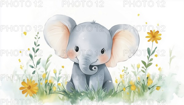 Adorable Baby Elephant Design For Baby Shower Invitations, Perfect For A Cute And Charming Theme. Ideal For Celebrating New Life, AI generated