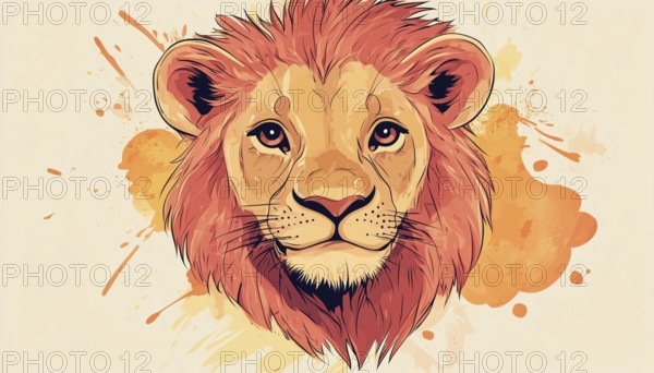 Adorable Lion Print: Perfect For T-Shirts, Home Decor, Posters, And Cards. Great For Printing On A Variety Of Items, AI generated