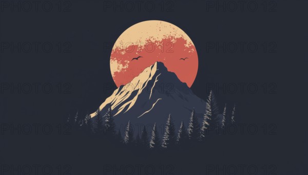 Outdoor Adventure Theme Logo: Emblem Of Nature'S Beauty In The Wilderness. Symbolizing Mountain Forests And Natural Landscapes For Exploration, AI generated