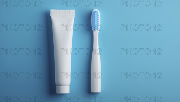 Promote Tooth And Gum Health With White Toothpaste Set: Toothbrush, Tube Of Paste, And Medical Grade Ingredients For A Healthy Smile, AI generated