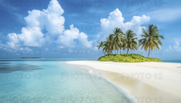 Magnificent Maldives: A Tropical Haven With Stunning Beaches, Lush Palm Trees, And Luxurious Travel Experiences For An Inspiring Summer Escape, AI generated