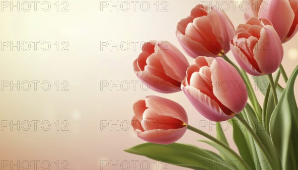 International Women'S Day Celebration On March 8th Featuring Lifelike Tulips For Posters, Brochures, Booklets, Promotional Materials, And Website, AI generated