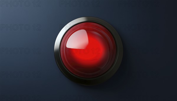 Red Glossy Button Alarm With Ringing Bell On Light Background: A Sleek And Modern Alarm Clock That Combines Style And Functionality, AI generated