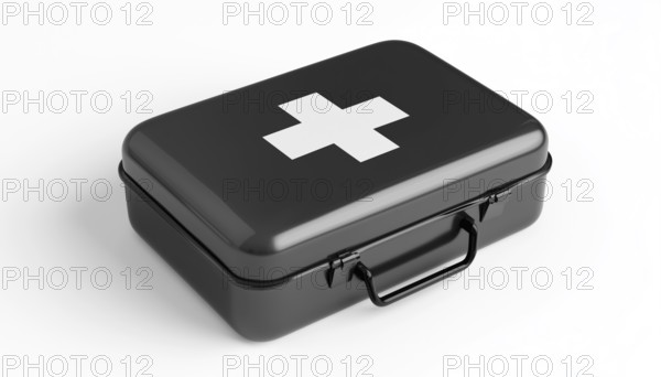 Black And White First Aid Kit: A Symbol Of Emergency Aid. A Simple Yet Essential Item For Providing Immediate Assistance In Emergencies, AI generated