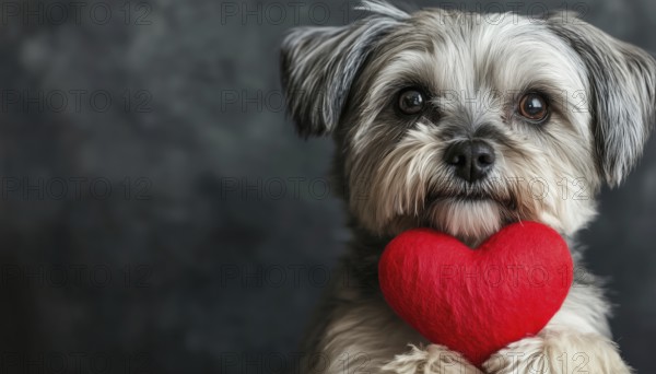 Adorable Canine With Small Heart Design For Valentine'S Day Celebration - Perfect Gift For Animal Lovers And Holiday Enthusiasts, AI generated