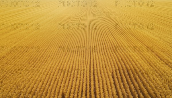 Lush Golden Grain Fields: A Stunning Aerial View Of Ripened Wheat, Flourishing Crops, And Blooming Rapeseed Flowers In An Agricultural Landscape, AI generated