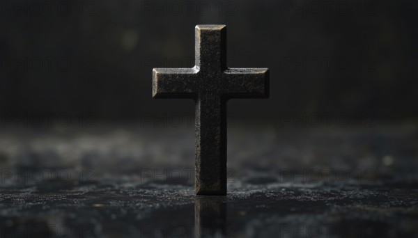 Abstract Black Christian Cross: A Unique Interpretation Of The Christian Symbol In Bold Black Design, AI generated