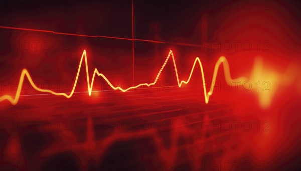 Red Heartbeat: A Symbol Of Life - The Electrocardiogram Sign - This Image Showcases The Red Heartbeat And Its Significance In The Electrocardiogram, AI generated