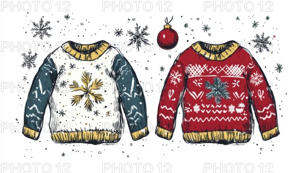 Festive Invitation Or Poster For Christmas Holiday Celebrations: Ugly Sweater Party. Join Us For A Festive And Fun Event!, AI generated