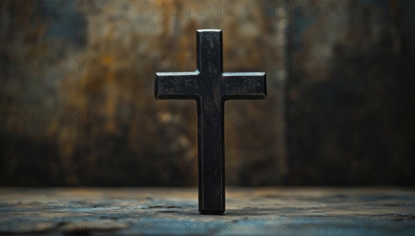 Black Cross: Symbol Of Christian Faith And Religion. This Iconic Christian Symbol Represents The Faith And Beliefs Of Millions Worldwide, AI generated