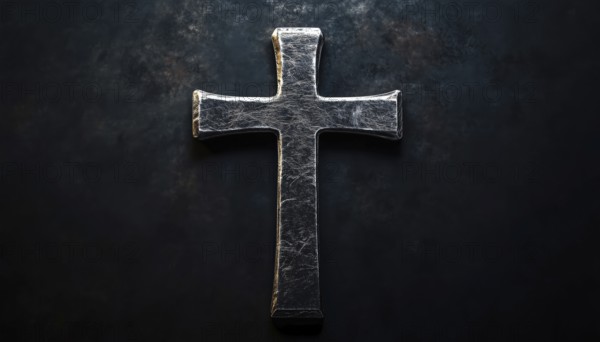 Black Religion Symbol: Christian Cross. A Christian Cross That Is A Symbol Of The Religion, Christianity, Often Depicted In Black, AI generated