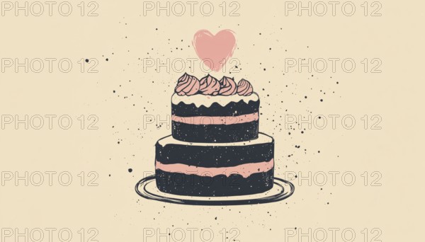 Trendy Vintage Logo Design For A Wedding Bakery With A Love Cake Theme Ideal For Stylish Hipsters Looking For A Unique Brand, AI generated