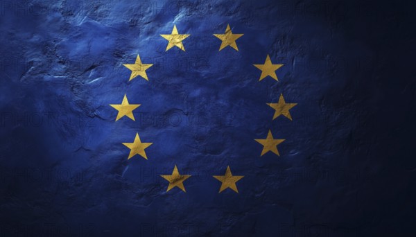 Elegant European Union Logo Featuring The Eu Flag With Circular Stars. Unique Design For Representing Unity And Solidarity Among Member Countries, AI generated