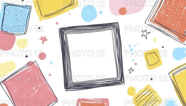 Colorful Rectangular Box With Playful Doodle Paint And Fun Quotes For Kids In Kindergarten School: A Variety Of Designs Available, AI generated
