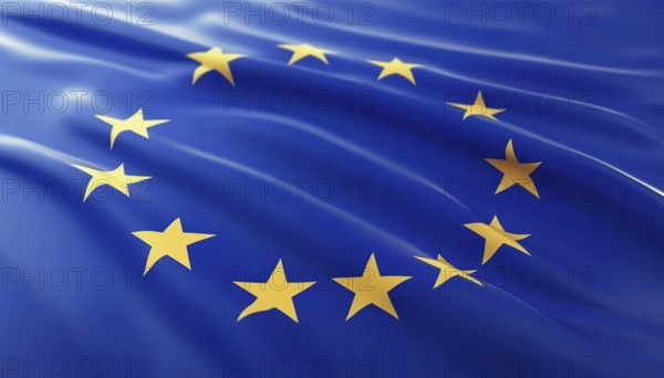 Eu Logo: European Union Flag Featuring Circular Stars. Showcase Your Support For The Eu With This Iconic Flag Design, AI generated