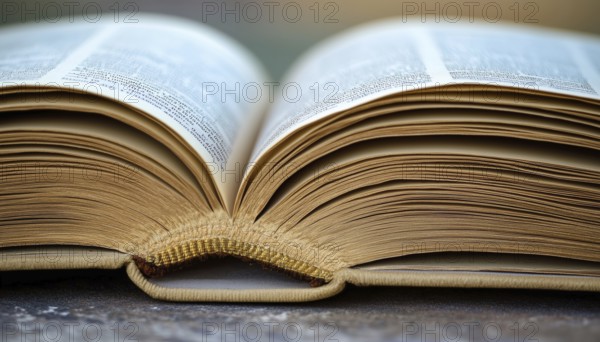 Close-Up Of Pages In An Open Book: A Detailed View Of The Contents Within The Book, Showcasing The Text And Illustrations On The Pages, AI generated