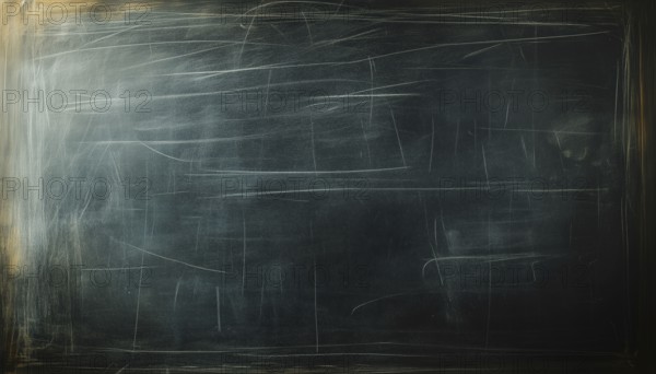 Erased Chalk Marks On Chalkboard: A Process Of Removing Chalk Writing From A Blackboard Surface Often Used In Educational Settings, AI generated