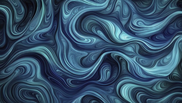 Abstract Pattern With Wavy Curves: A Mesmerizing Pattern Featuring Intricate Waves And Curved Elements That Create A Visually Striking And Dynamic Design, AI generated