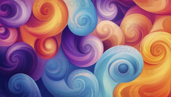 Abstract Celebration: Swirl Elements And Gradients In A Carnival Pattern - A Vibrant And Dynamic Design Featuring Swirling Elements And Gradients In A Festive Carnival-Inspired Pattern, AI generated