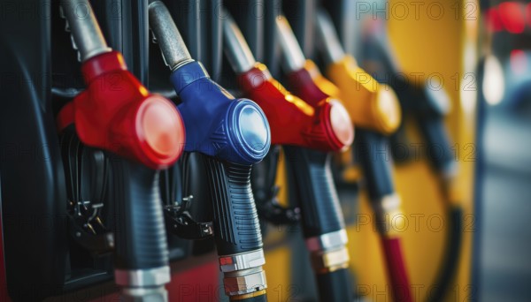 Petrol Station Advertising Discount On Fuel Sale: Refill Pump Gun Filling Petroleum Diesel Energy Marketing For Automotive Purposes, AI generated