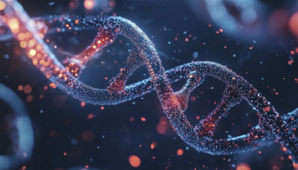 Innovative Dna, Conceptual Molecule, Cellular Structure: Exploring The Future Of Genetics And Biology Through Modern Technology And Design, AI generated