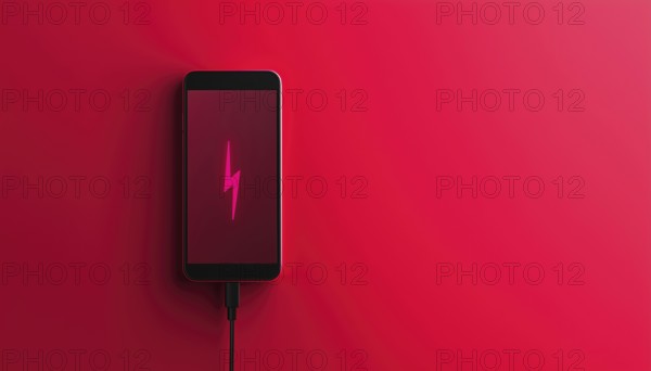 Phone Charging Symbol For Smartphones: Cellphone Usb Power Bolt Charger Sign To Keep Your Mobile Charged And Ready To Go, AI generated