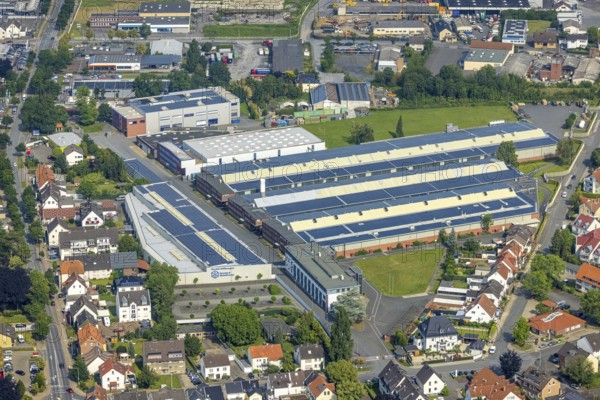 Aerial view, Standard Metallwerke, Werl, Soester Börde, North Rhine-Westphalia, Germany, DE, Europe, commercial enterprises, commercial area, commercial site, commercial use, industrial area, industrial building, industrial site, aerial photograph, aerial photography, aerial photography, overview, bird's-eye view, bird's-eye view, overview
