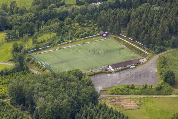 Aerial photo, Rothemühle sports ground, Wenden, Sauerland, North Rhine-Westphalia, Germany, DE, Europe, football pitch, football stadium, aerial photo, aerial photography, aerial photography, sports facilities, sports ground, sports venue, overview, bird's-eye view, overview