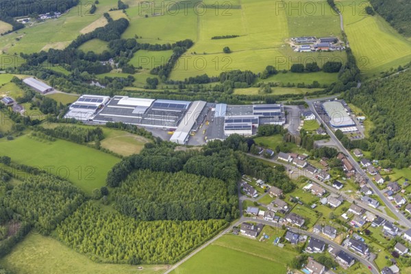 Aerial photo, Muhr Metalltechnik, Altenhof, Wenden, Sauerland, North Rhine-Westphalia, Germany, DE, Europe, commercial enterprises, commercial area, commercial site, commercial use, industrial area, industrial site, aerial photograph, aerial photography, aerial photography, overview, bird's-eye view, bird's-eye view, overview