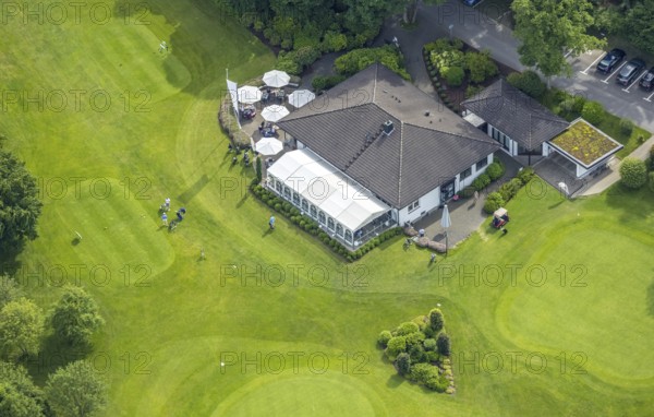 Aerial photo, Golfclub Siegen-Olpe, clubhouse, Dörnscheid, Wenden, Sauerland, North Rhine-Westphalia, Germany, DE, Europe, GCSO, golf, golf course, golf club, golf meadow, aerial photography, aerial photography, aerial photography, sports, overview, bird's-eye view, overview