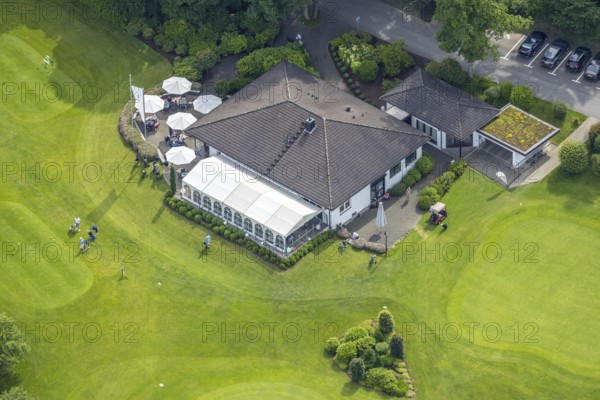 Aerial photo, Golfclub Siegen-Olpe, clubhouse, Dörnscheid, Wenden, Sauerland, North Rhine-Westphalia, Germany, DE, Europe, GCSO, golf, golf course, golf club, golf meadow, aerial photography, aerial photography, aerial photography, sports, overview, bird's-eye view, overview