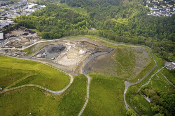 Aerial view, Plöger quarry at Zechenweg, Velbert, Ruhr area, North Rhine-Westphalia, Germany, DE, Europe, aerial view, aerial photography, aerial photography, overview, bird's-eye view, overview