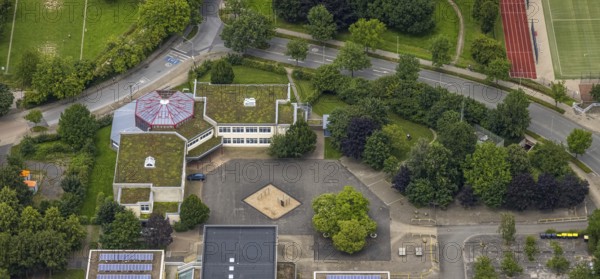 Aerial photo, Bürgerforum Königsborn, Königsborn, Unna, Ruhr area, North Rhine-Westphalia, Germany, meeting place, DE, Europe, communication site, aerial photo, aerial photography, aerial photography, overview, bird's-eye view, birds-eyes view, overview