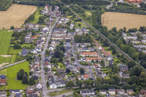 Aerial view, view of Massener Kirchweg and Ringstraße, Obermassen retirement home, Maßen, Unna, Ruhr area, North Rhine-Westphalia, Germany, retirement home, nursing home, care and nursing, DE, Europe, property tax, real estate, aerial view, aerial photography, aerial photography, care facility, SPHO, retirement home, retirement residence, retirement home, senior centre, overview, bird's eye view, residential complex, living and living, residential area, residential buildings, residential quality, housing estate, birds-eyes view, overview