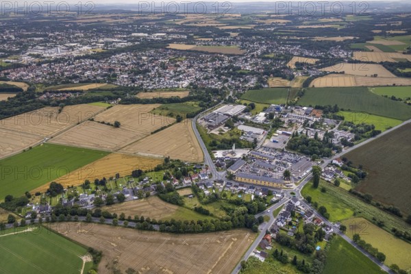 Aerial view, commercial area Nordstraße, Maßen, Unna, Ruhr area, North Rhine-Westphalia, Germany, DE, Europe, commercial enterprises, commercial area, commercial park, commercial location, commercial use, industrial area, industrial location, aerial photograph, aerial photography, aerial photography, overview, bird's-eye view, overview