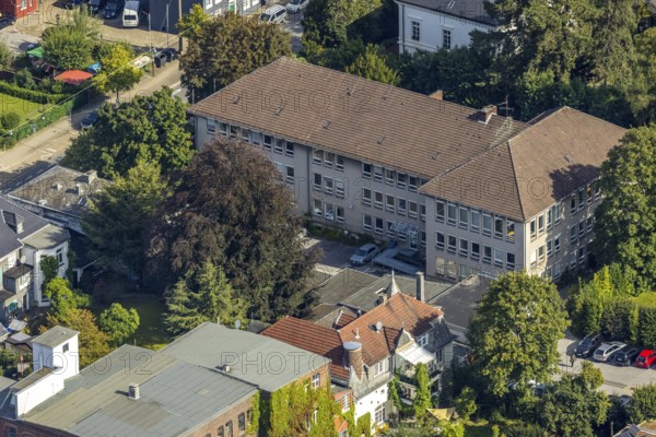 Aerial view, town hall Schwelm in the district Öhde in Schwelm, Ruhr area, North Rhine-Westphalia, Germany, authority, DE, Europe, aerial photograph, aerial photography, aerial photography, town hall, Schwelm, town of Schwelm, overview, bird's-eye view, overview