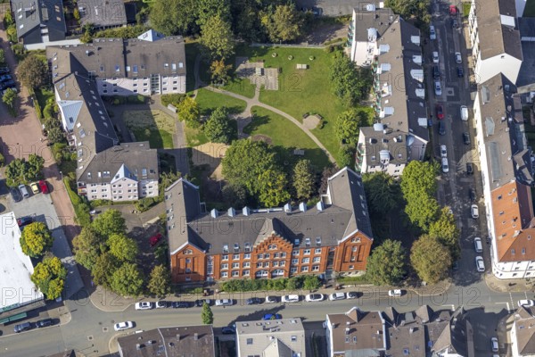 Aerial view, house at Potthoffstraße in the district Öhde in Schwelm, Ruhr area, North Rhine-Westphalia, Germany, DE, Europe, aerial view, aerial photography, aerial photography, Schwelm, overview, bird's eye view, birds-eyes view, overview