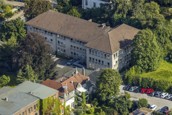 Aerial view, town hall Schwelm in the district Öhde in Schwelm, Ruhr area, North Rhine-Westphalia, Germany, authority, DE, Europe, aerial photograph, aerial photography, aerial photography, town hall, Schwelm, town of Schwelm, overview, bird's-eye view, overview