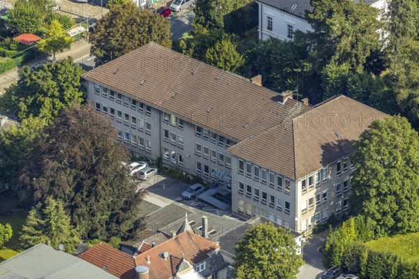 Aerial view, town hall Schwelm in the district Öhde in Schwelm, Ruhr area, North Rhine-Westphalia, Germany, authority, DE, Europe, aerial photograph, aerial photography, aerial photography, town hall, Schwelm, town of Schwelm, overview, bird's-eye view, overview