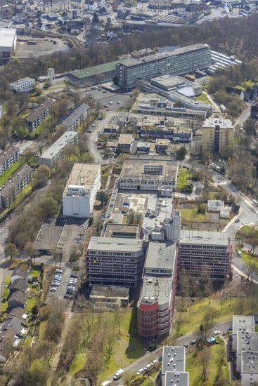Aerial photograph, University of Siegen Campus Hölderlin, Weidenau-Haardter Berg, Siegen, Siegerland, North Rhine-Westphalia, Germany, education, educational institution, DE, Europe, university, teaching institute, aerial photograph, aerial photography, aerial photography, overview, university, bird's-eye view, birds-eyes view, overview