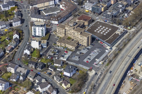 Aerial photo, Rathuas Geisweid, Lindenplatz, Geisweid-Ruhrst, Siegen, Siegerland, North Rhine-Westphalia, Germany, authority, DE, Europe, aerial view, aerial photography, aerial photography, town hall, town administration, overview, bird's-eye view, overview