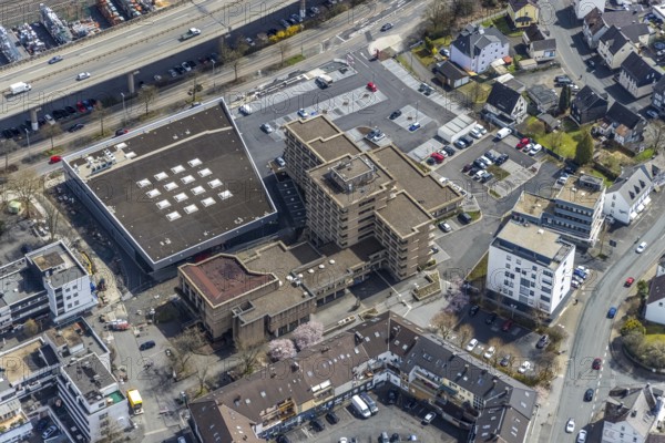 Aerial photo, Rathuas Geisweid, Lindenplatz, Geisweid-Ruhrst, Siegen, Siegerland, North Rhine-Westphalia, Germany, authority, DE, Europe, aerial view, aerial photography, aerial photography, town hall, town administration, overview, bird's-eye view, overview