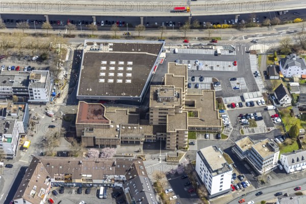 Aerial photo, Rathuas Geisweid, Lindenplatz, Geisweid-Ruhrst, Siegen, Siegerland, North Rhine-Westphalia, Germany, authority, DE, Europe, aerial view, aerial photography, aerial photography, town hall, town administration, overview, bird's-eye view, overview