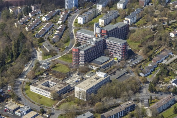 Aerial photograph, University of Siegen, Campus Hölderlin, Weidenau-Haardter Berg, Siegen, Siegerland, North Rhine-Westphalia, Germany, education, educational institution, DE, Europe, university, teaching institute, aerial photograph, aerial photography, aerial photography, overview, university, bird's-eye view, birds-eyes view, overview